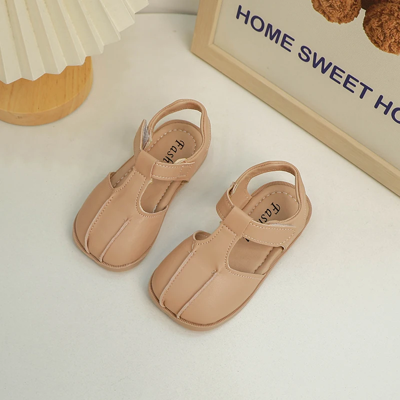 Girls Genuine Leather Shoes Sandals British Style Child Princess Shoes Soft Soled Anti Slip Kids Lightweight Toddler Shoes