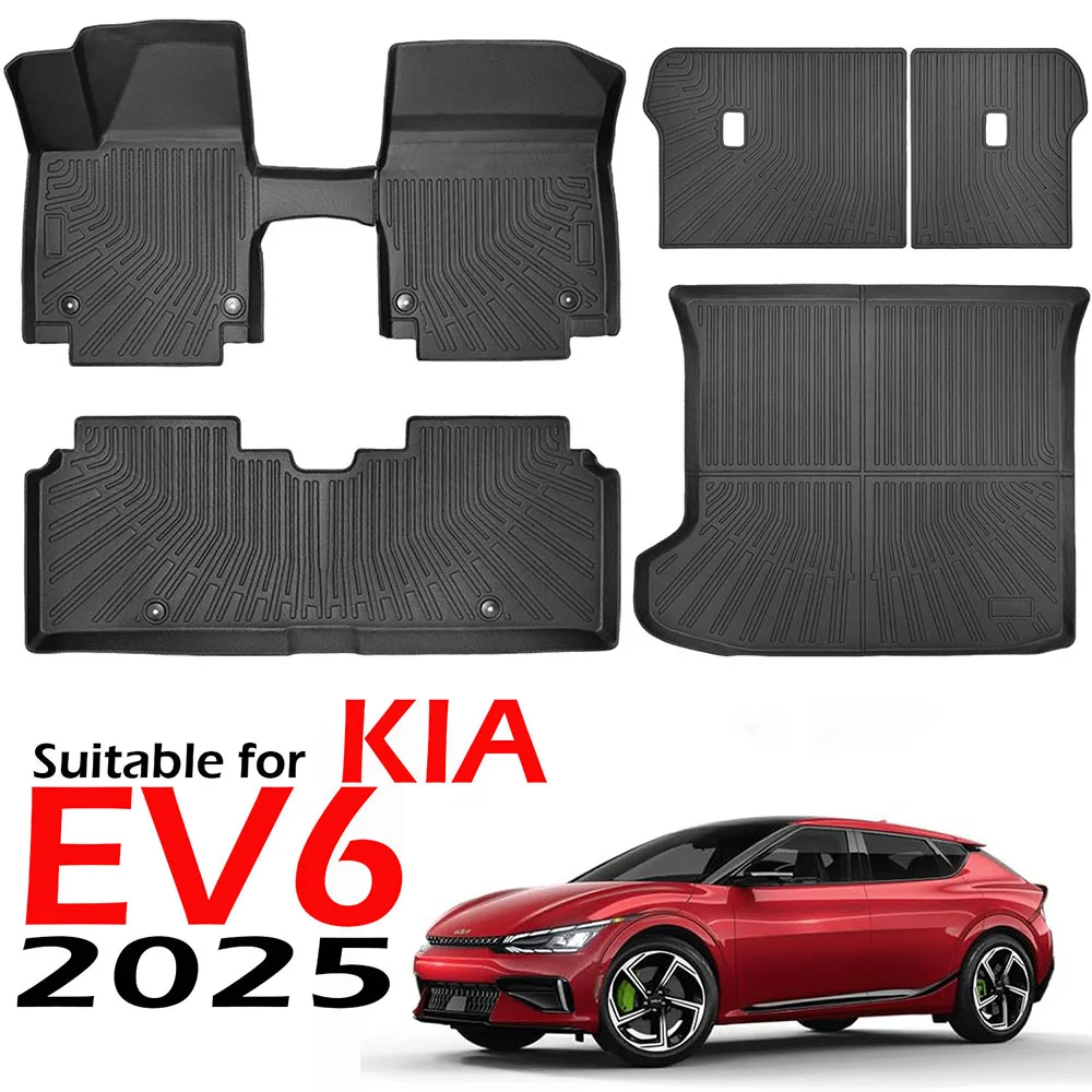 

for Kia EV6 2025 TPE Floor Mats Cargo Liner Backrest Mats All Weather Protection Car Mats Custom for EV6 Floor Liners