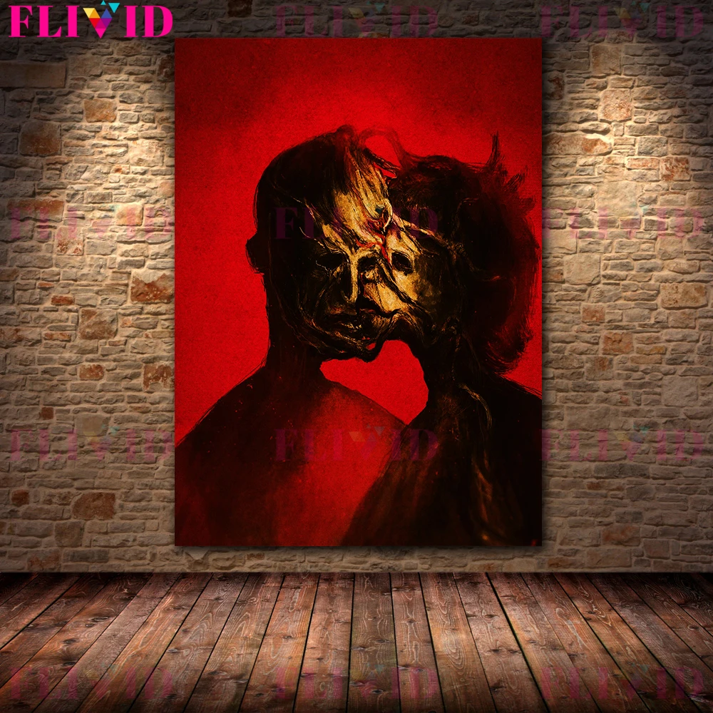 Bloodthirst Demons And Evil Spirits Vintage Wall Art Canvas Painting Abstract Horror Pagan Devil Art Poster And Print Home Decor