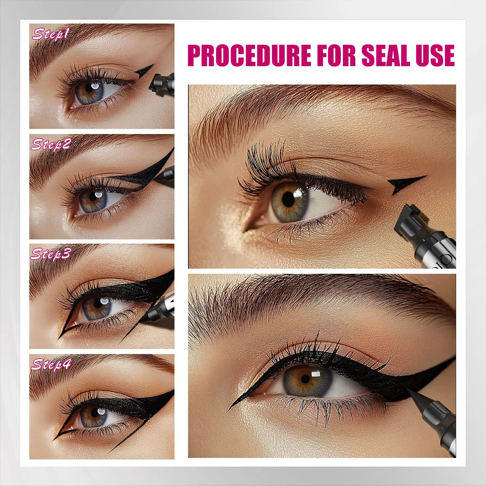 อายไลเนอร์แบบแท่งสองหัว รูปทรงสามเหลี่ยม กันน้ำ ไม่เลอะ สีเงิน สองในหนึ่งเดียว ปากกาอายไลเนอร์แบบน้ำ สีดำ สำหรับแต่งตา