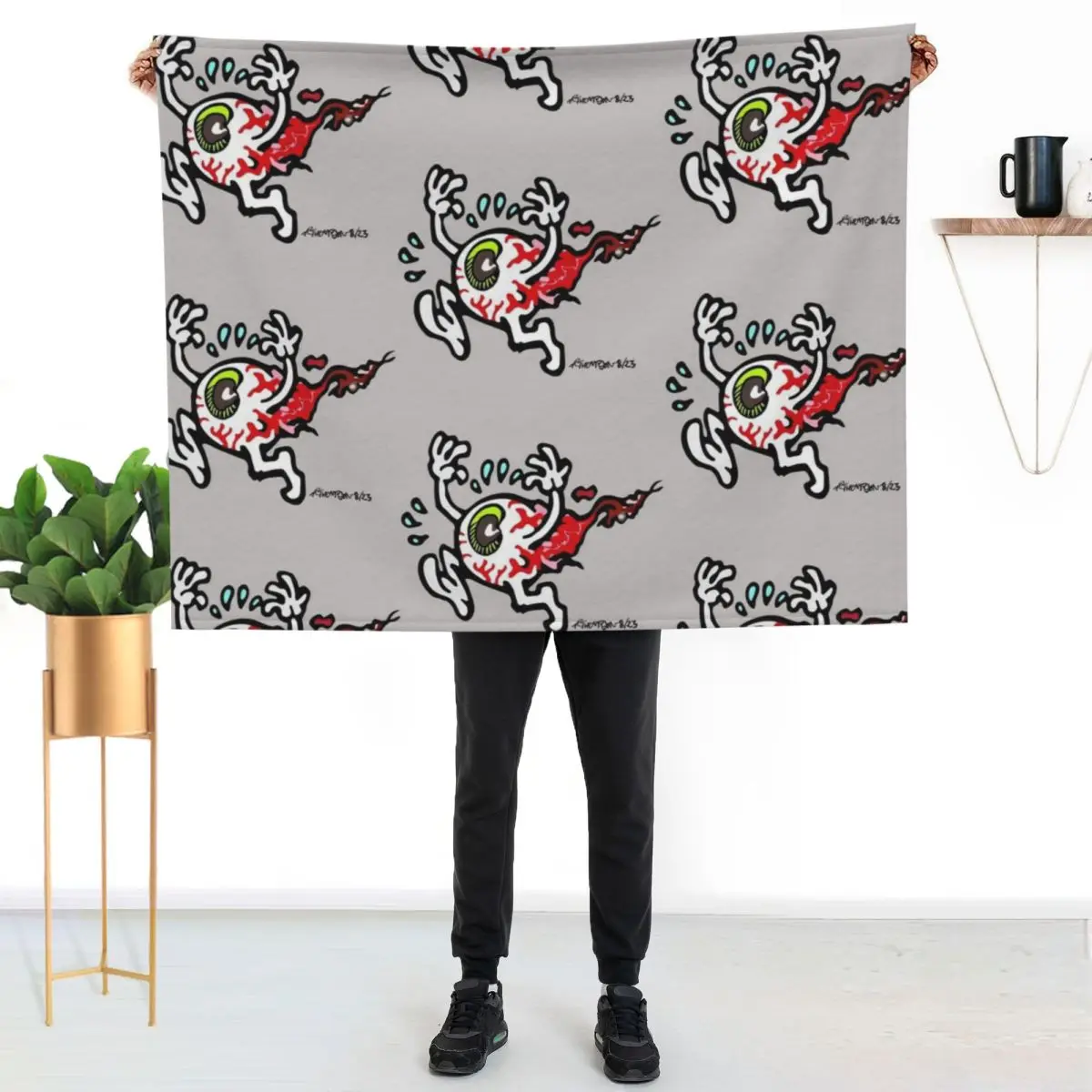 Eyeball Running Scared from Two Dead Boys Throw Blanket Warm Blankets Sofas Of Decoration Beach Soft Tourist Blankets
