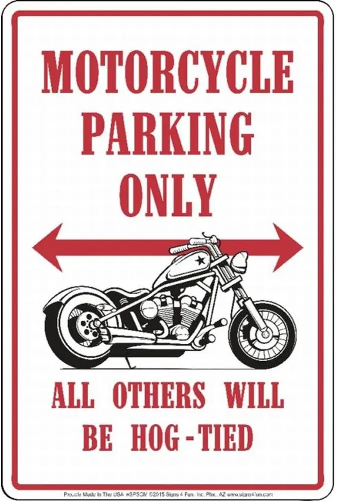 Y1,Signs 4 Fun Decorative Parking Sign | Motorcycle 8” x 12” Embossed Aluminum Made in the USA SPSCM-aluminum