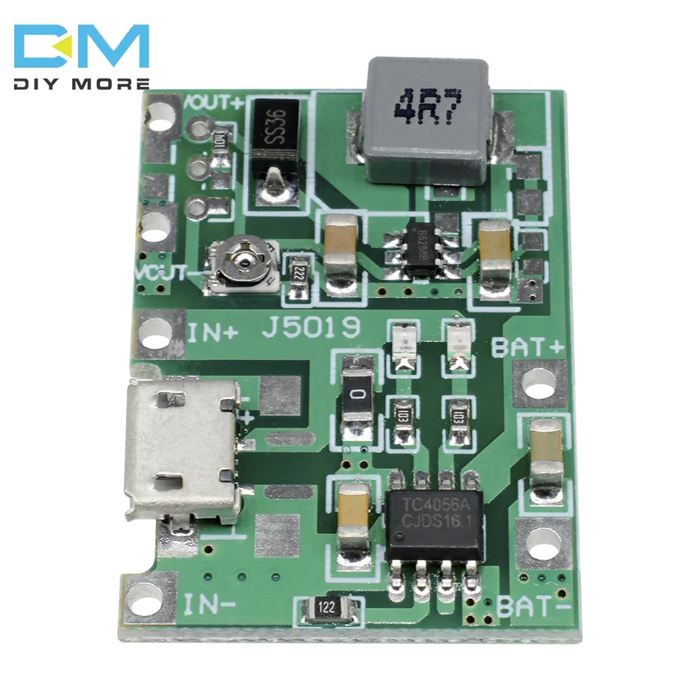 3.7V to 9V 5V 2A Charge Discharge Integrated Step Up Module Adjustable 18650 Lithium Battery Charge Discharge Integrated Module