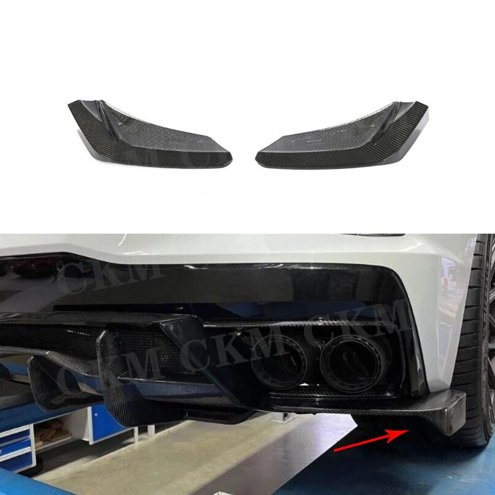 

CKMUUER Carbon Fiber Side Winglet Rear Bumper Splitters Fins for Chevrolet Corvette C8 2020-2021 Car Rear Anti-Scratch Winglets