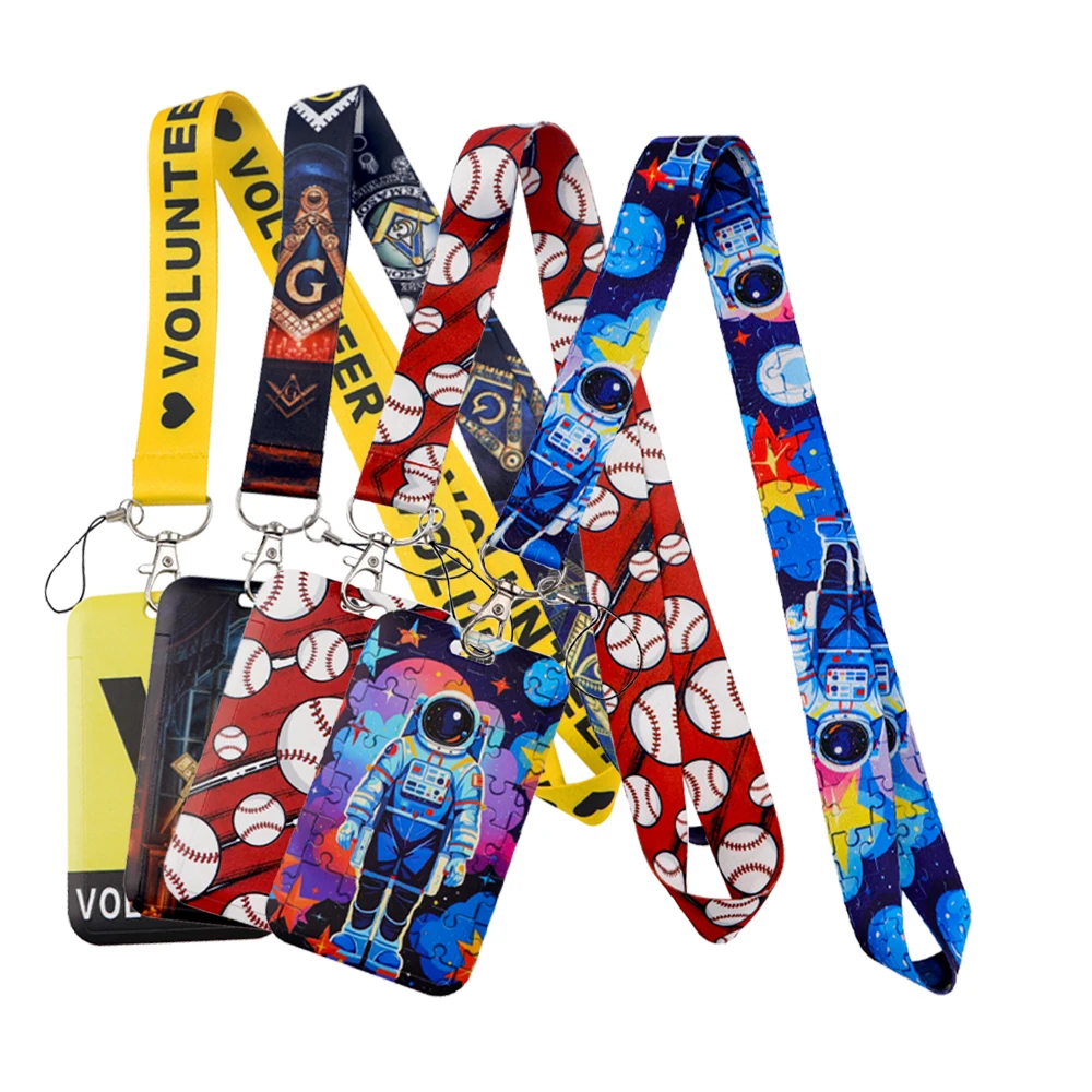 Fashion Astronaut Cell Phone Lanyard Neck Hanging Lanyards for Keys ID Card Employee Card Badge Holder ID Card lanyard