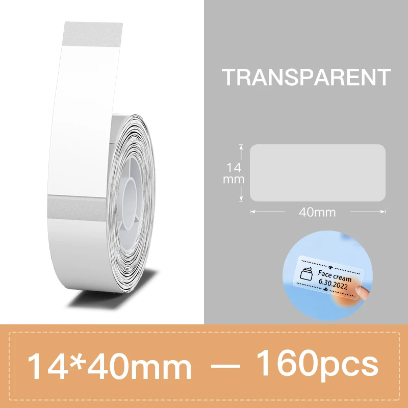 Niimbot D11 D110 D101 14*30mm 14*40mm label sticker  ​Waterproof Transparent Thermal Label Paper for Barcode Printing