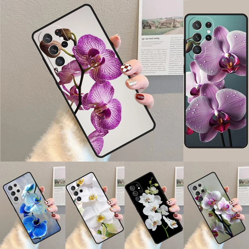 Orchid Flowers Colorful Silicone Phone Case For Samsung Galaxy note 10 pro S26 S25 S24 S23 S22 S21 Plus S25Ultra Capa Cover