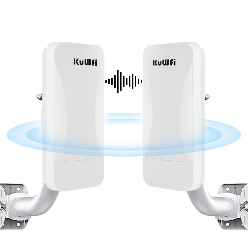 KuWFi Powerful Wifi Repeater 300Mbps Long Range WifiRouters Wireless Bridge 2.4Ghz Wifi Coverage Point to Point 1KM for Camera