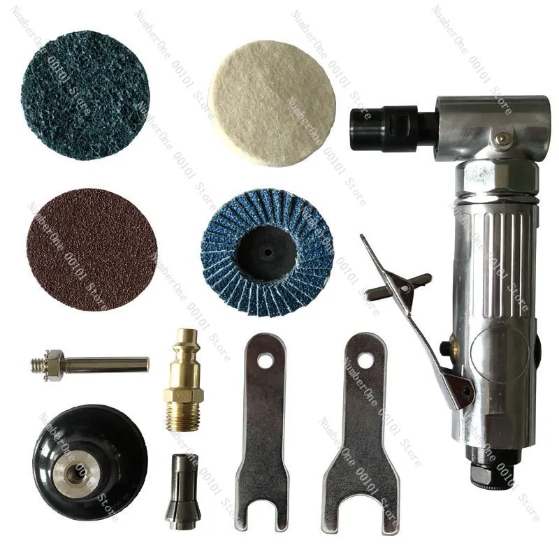 90 Degree Pneumatic Air Grinder Engraving Machine Rust Remover Polishing Color Set Chuck 1/4