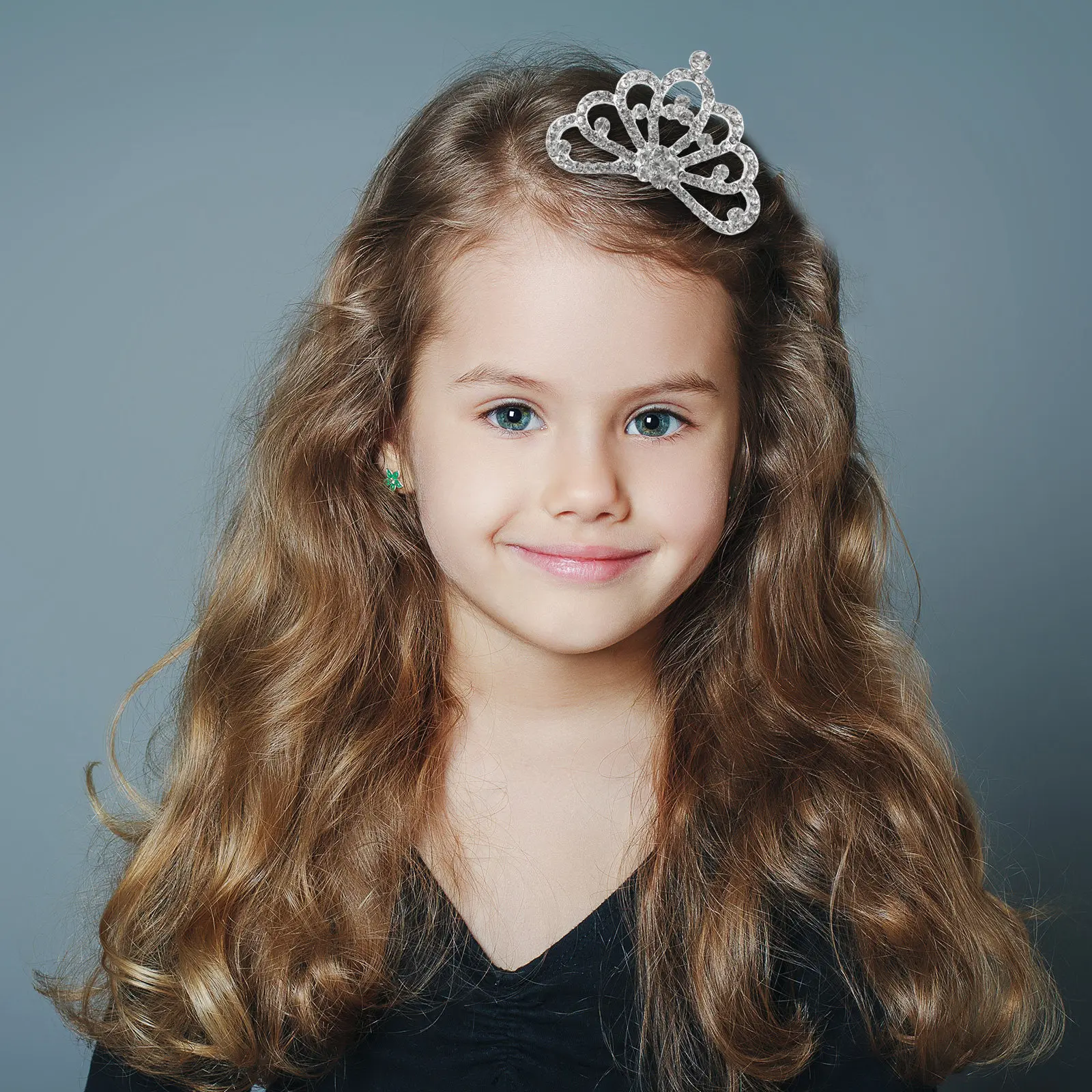

4Pcs Rhinestone Tiara Crowns Comb Headdress Party Favors Birthday Decoration Photo Props Crowns with Comb