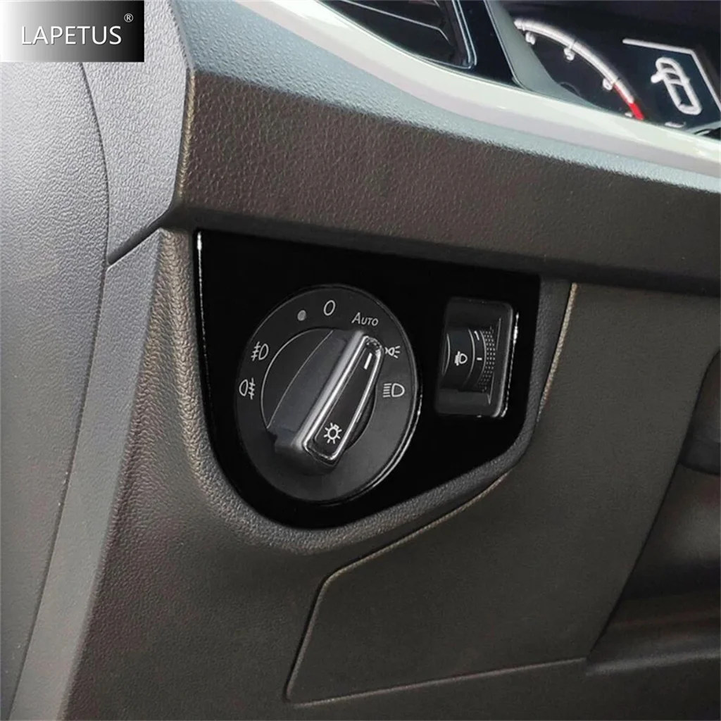 Black Warning Light Lamp Switch / Door Handle Handrail Panel Cover Trim For VW Volkswagen Polo 2019 - 2023 Interior Accessories