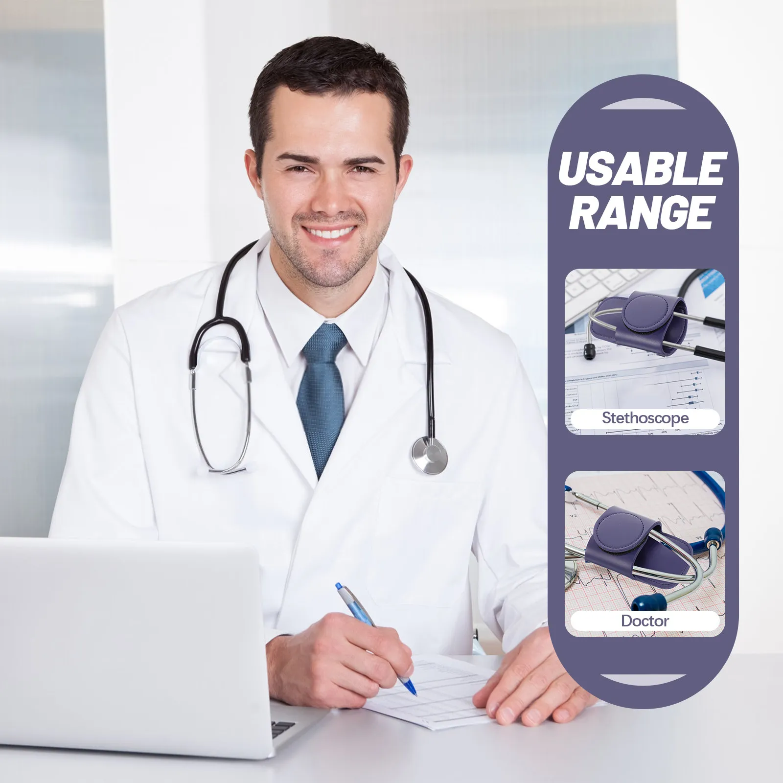PU Stethoscope Holder Clip Stable Hip Fixing Clip for Nurses Doctors Stethoscope Storage Accessories