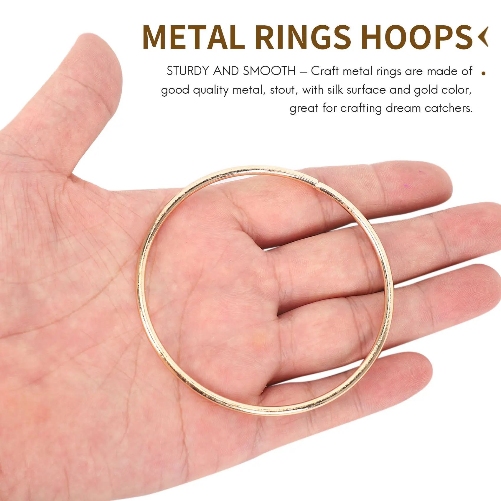 

A28I-10 Pack 3 Inch Gold Dream Catcher Metal Rings Hoops Macrame Ring for Dreamcatchers and Crafts