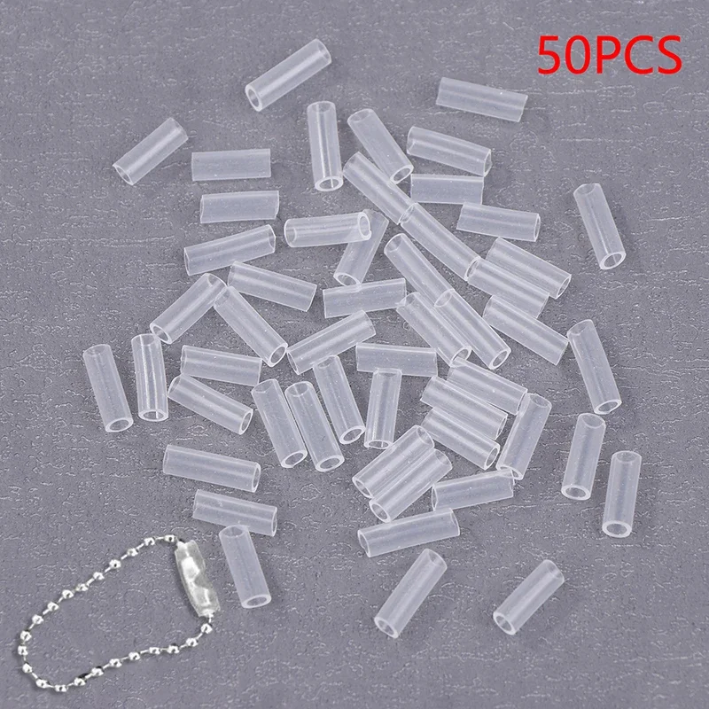 50Pcs Chain Anti-lost Cover Pendant Acrylic Card Chain Falling Off Key Ring Protective Cover