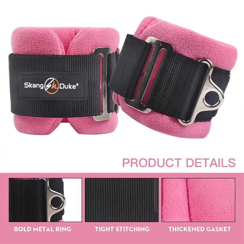 1Pcs Polar Fleece Soft Fitness Ankle Straps Adjustable D-Ring Foot Support Cuffs Gym Leg Strength Workouts Pulley With Buckle