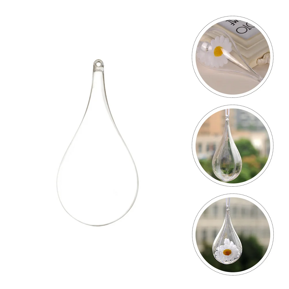 

5Pcs Transparent Drop-Shaped Balls Clear Plastic Fillable Party Decor DIY Crafts Immortal Flower Storage Drop-Shaped Balls