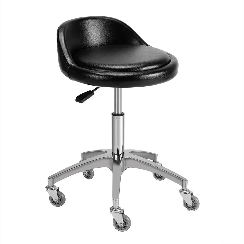 

Rolling Sn Stool Chair with Back Support - Height Adjustable Hydraulic Stool with Wheels - Heavy Duty Swivel Stools 400lb acity