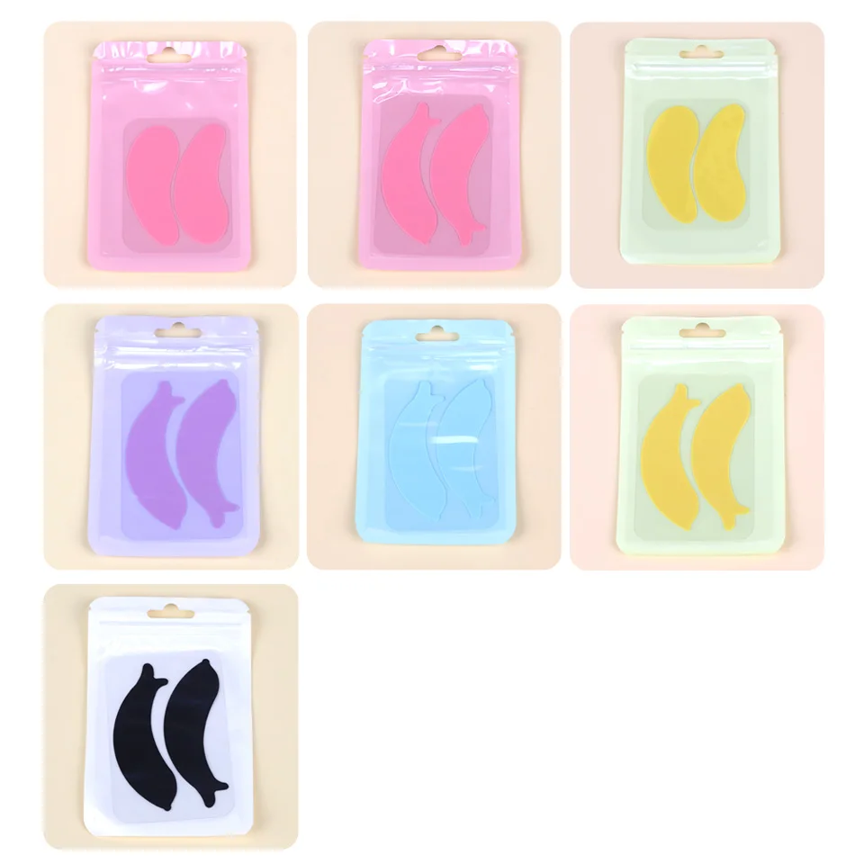 Colored Silicone Eye Pads Reusable Eyelash Extension Sticky Skincare Hydrogel Patches Under Eye Patches Makeup Mask Eyelash Pads