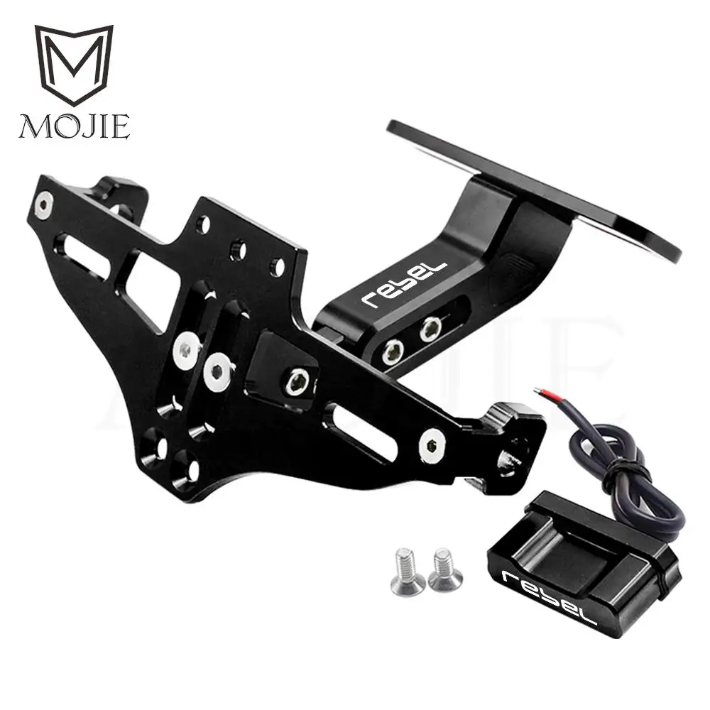 

For Honda Rebel 300 Rebel 500 Rebel300 Rebel500 2017-2023 License Plate Holder Number Plate Frame LED Light Bracket turn signal