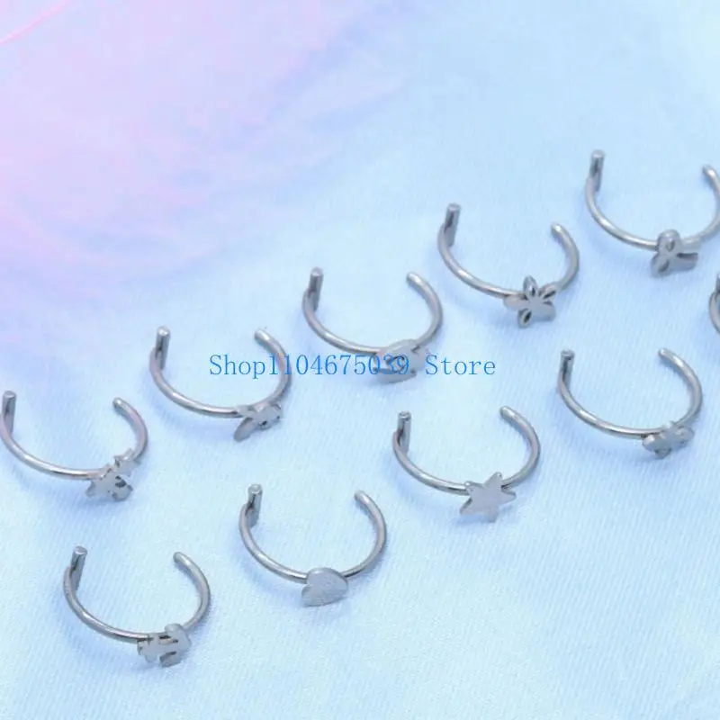 5ASD مقطع عصري على مجوهرات الشفاه مريحة ارتداء حلقات شفاه تقليد الفولاذ المقاوم للصدأ للزي المناسب