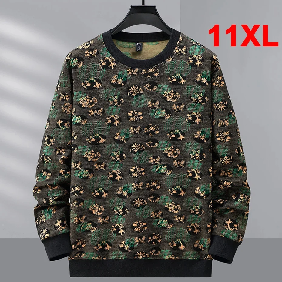 Vintage Sweatshirt Men 11XL 10XL Plus Size Sweatshirts Fashion Casual Print Pullover Male Big