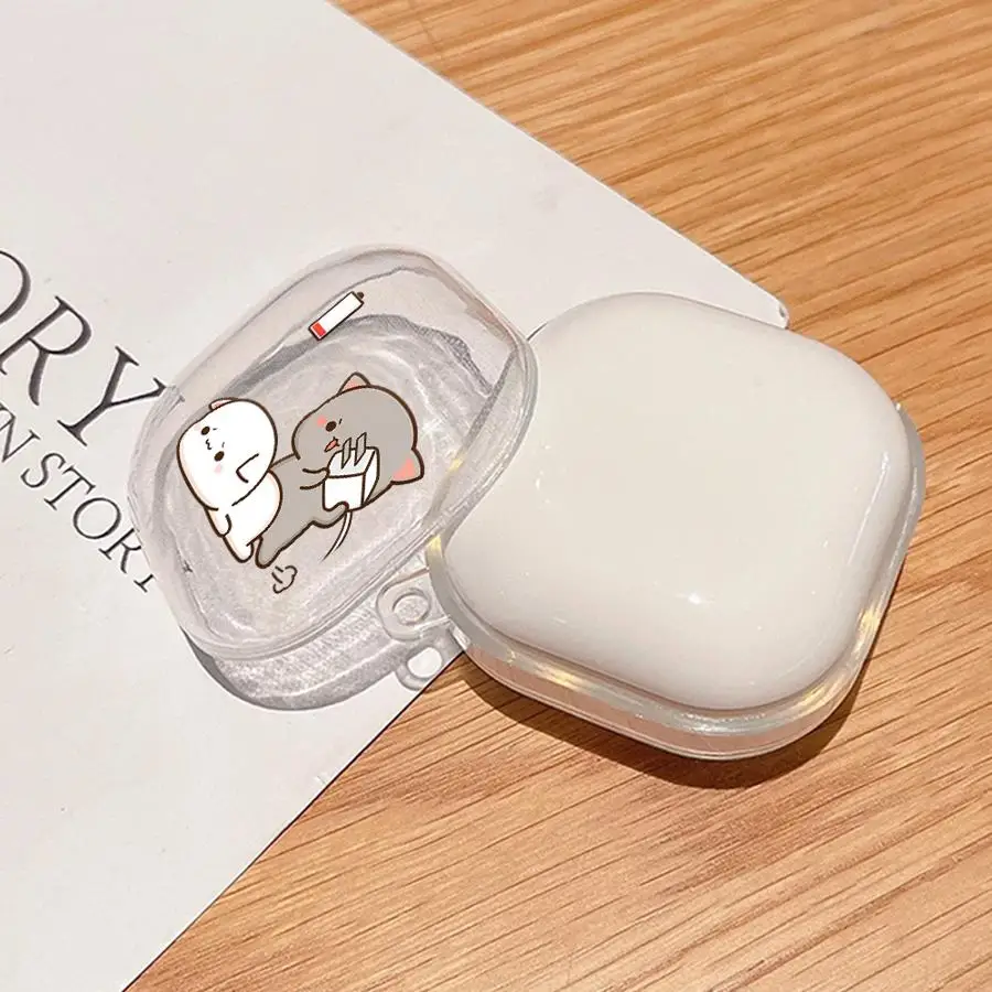 Case For Samsung Galaxy Buds 3 FE 4Pro 2Pro Live 4 Pro 2 3Pro Clear Earphone Cases Cover With Hook Cute Funny Cat view 4