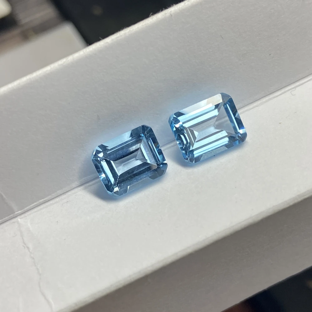 4x6-10x14mm Emerald Cut Natural Sky Blue Topaz Stones 8x10mm Octagon Topaz Gemstone 3