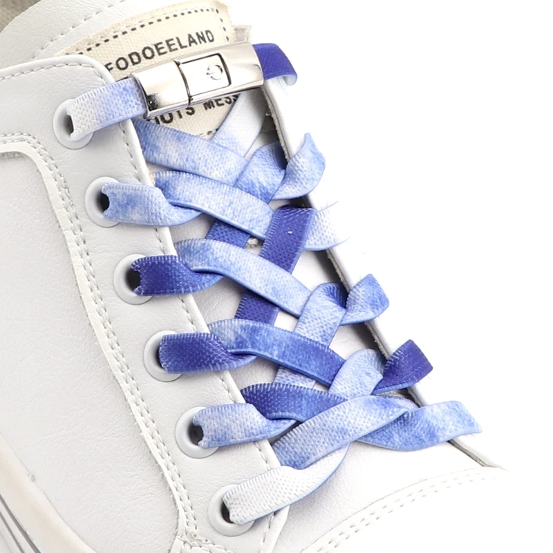1 Paar farbige Schnürsenkel für Sneaker, elastische Schnürsenkel ohne Binden, Metall-Druckverschluss, Gummiband, Lazy Shoes Lace, Unisex