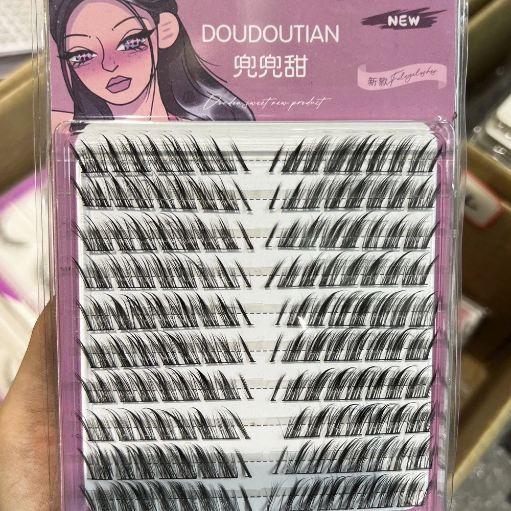 3-10 Reihen Fuchsaugen Rauchige falsche Wimpern Einzelne Cluster-Wimpernverlängerung Segmentierte Wimpern Einzelne Wimpern Make-up-Tool