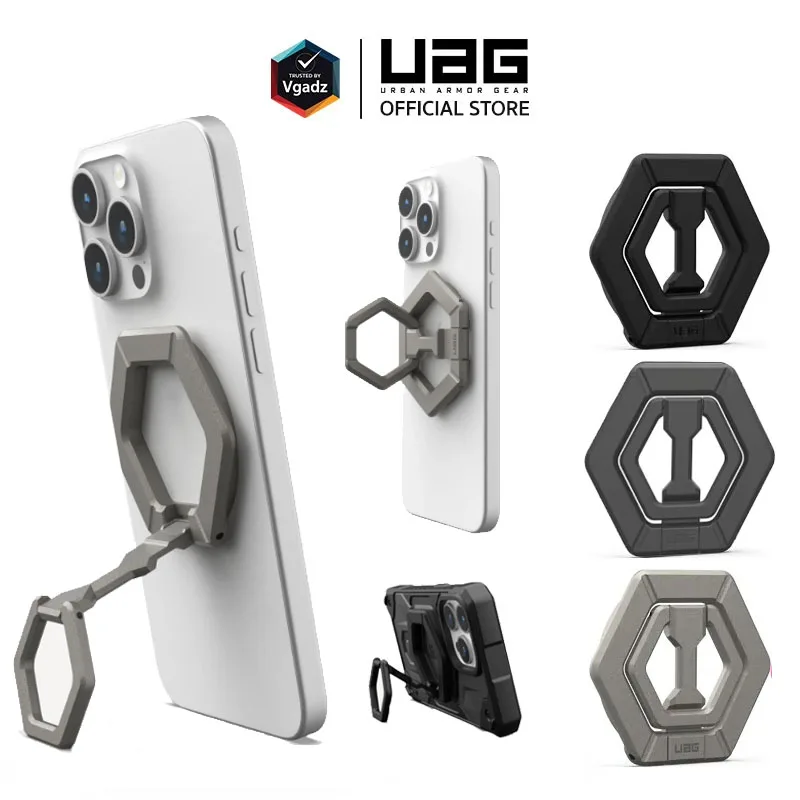 UAG Magnetic Phone Ring Stand for iPhone MagSafe Magnet 360 Rotation Removable Metal Finger Grip for Samsung Galaxy Kickstand