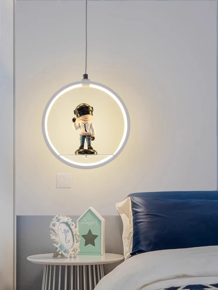 Children's room chandelier bedside eye protection simple creative personality astronaut boy bedroom hanging line