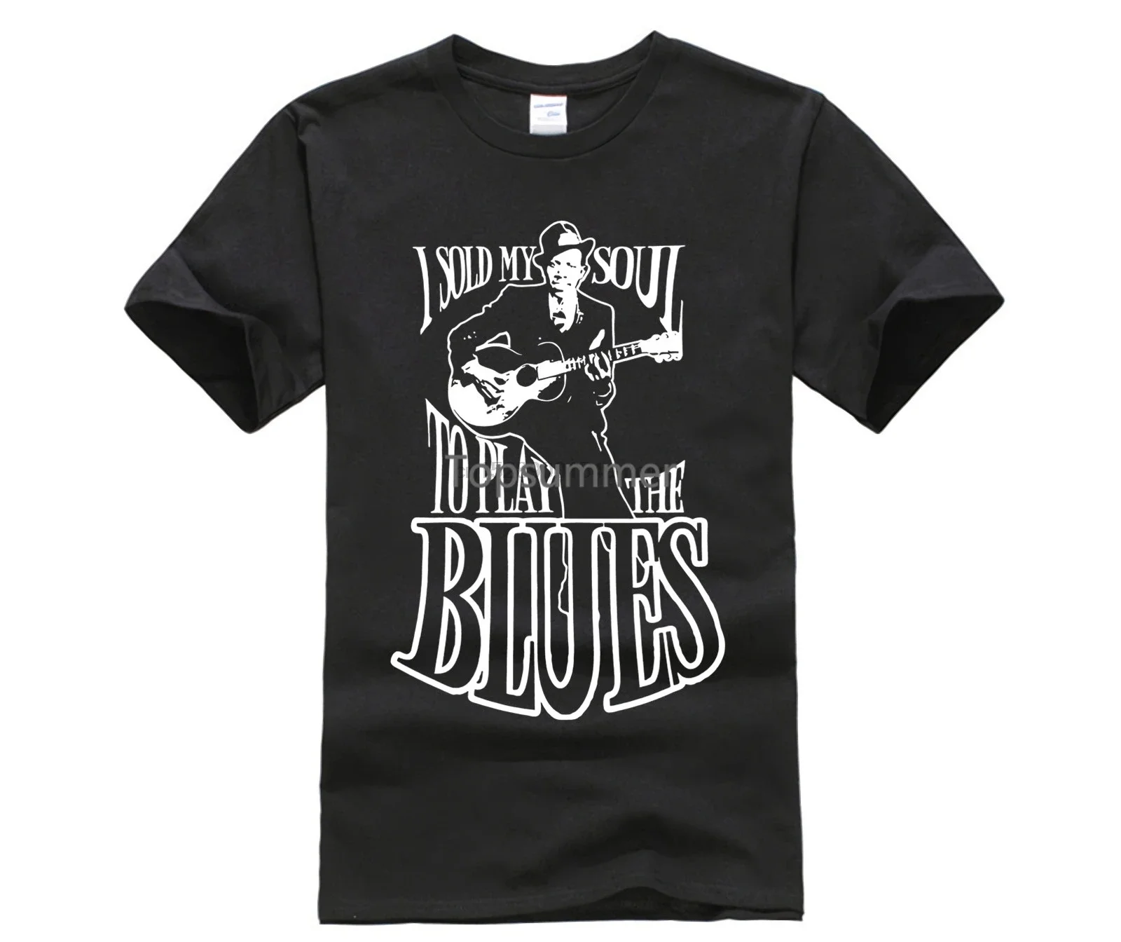 100% Cotton O-Neck Printed T-Shirt Robert Johnson T Shirt Sold My Soul