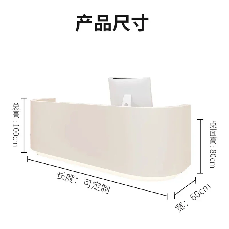 Led Cash Counter Reception Cosmetics Small Desk Receptionist Front Salon Reseption Beauty Center Retail Escritorio Bar Furniture