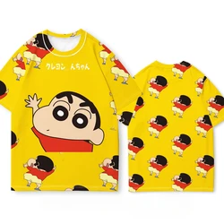 Crayon Small New Series of Clothes Joint T-shirt Boys and Girls Loose Short SleeveAdult Children Loose Animation Two Yuan Around