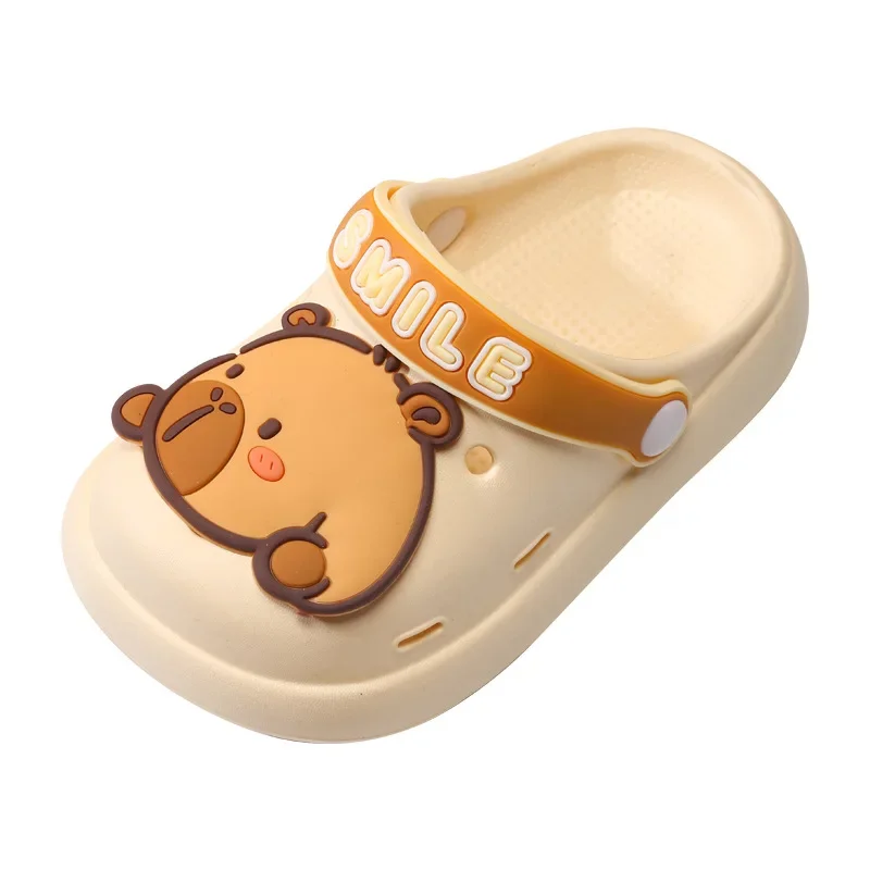 

Новые летние милые сандалии Capibala с героями мультфильмов для детей от 3 до 7 лет, детские нескользящие тапочки с закрытым носком, уличная садовая обувь для маленьких мальчиков и девочек