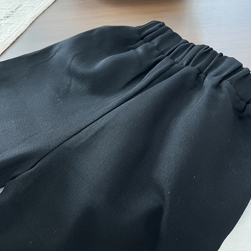 2-teiliges Set für Kleinkinder, Jungen, gestreiftes Hemd mit Krawatte und schwarze Hose, Kinder-Gentleman-Schul-Freizeit-Outfit, 1–5 Jahre – Detail 18