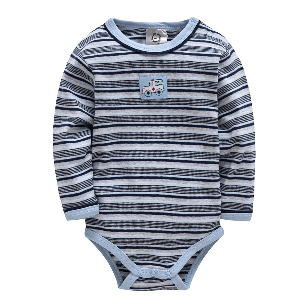 Long Sleeve Newborn Baby Clothes 0-2 Years 100% Cotton Striped Four Season Bodysuit Overalls Infant Clothing