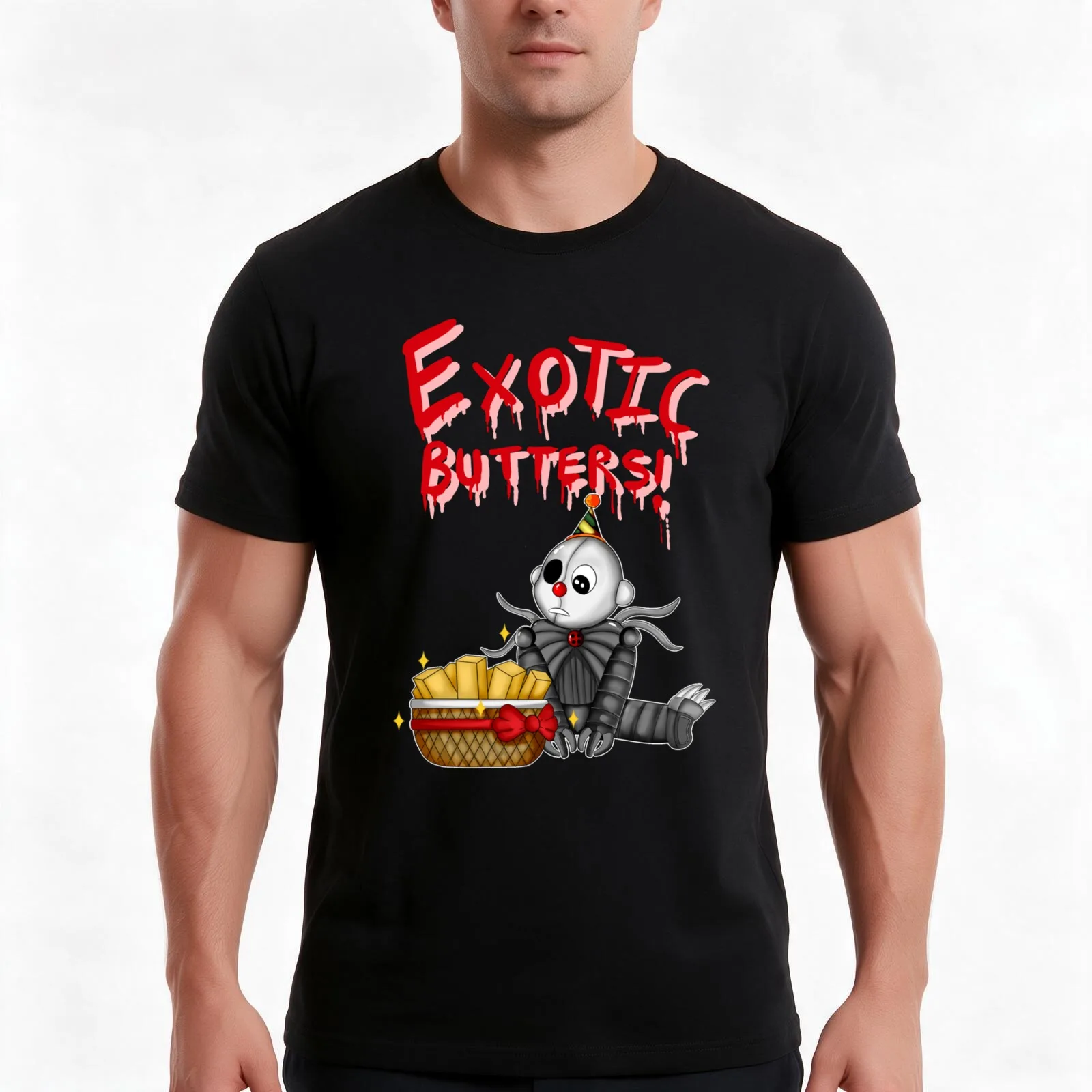Ennard&x27;s Exotic Butters T-Shirt, Summer Casual Cotton Tee, Oversized Streetwear Tops, Vintage Graphic Print, 100% Cotton
