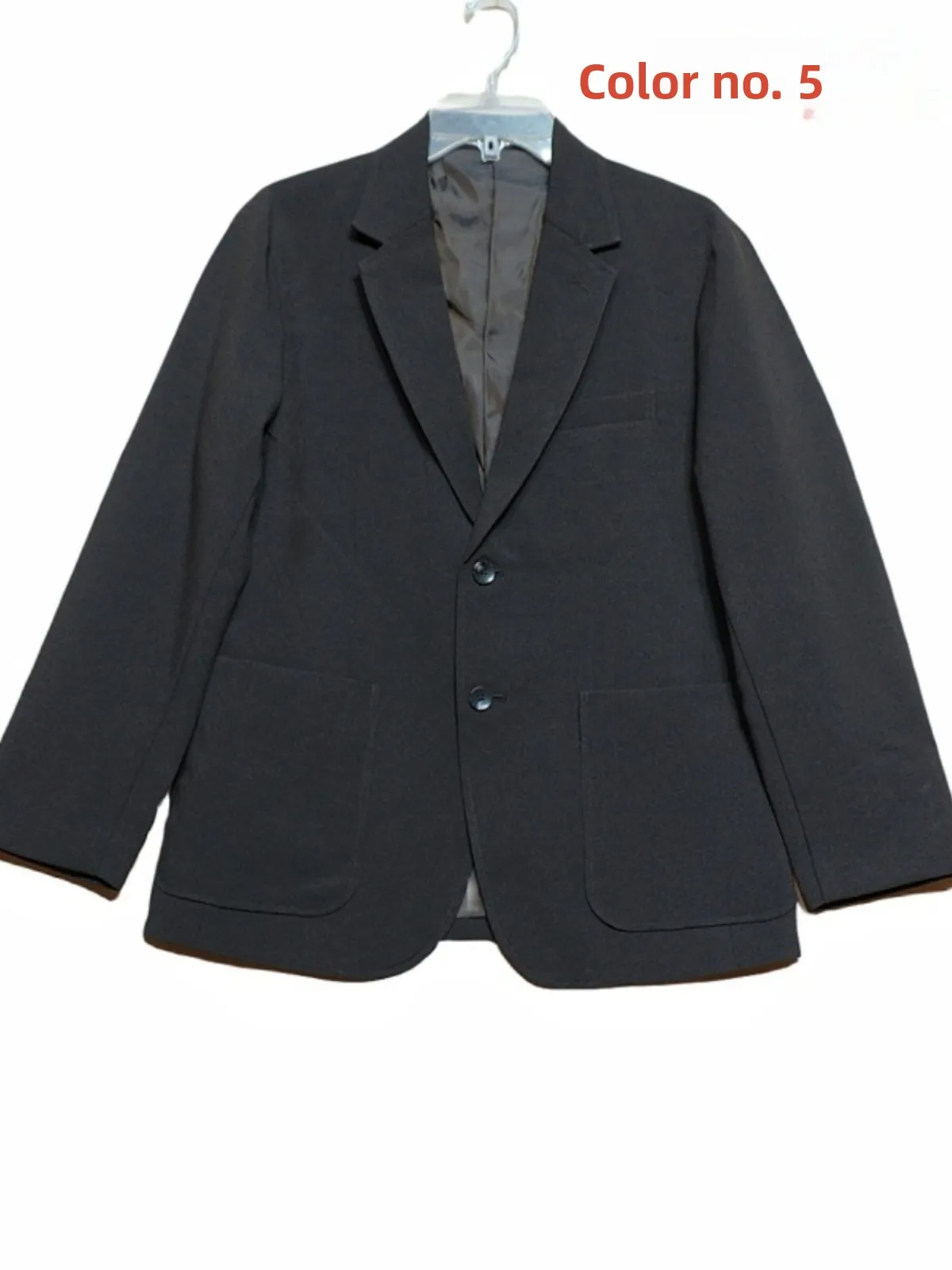 

Spring Summer New Sle Men's Faion Slim Fit Casual Thin Suit Jaet Pure Color Classic Versatile Simple Polyester Fiber