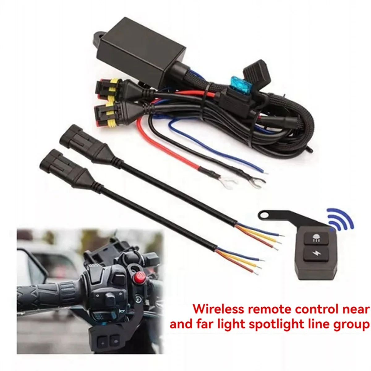 #092Q Universal Motorcycles Wiring Harness Relay Fog Light (Photo Color)