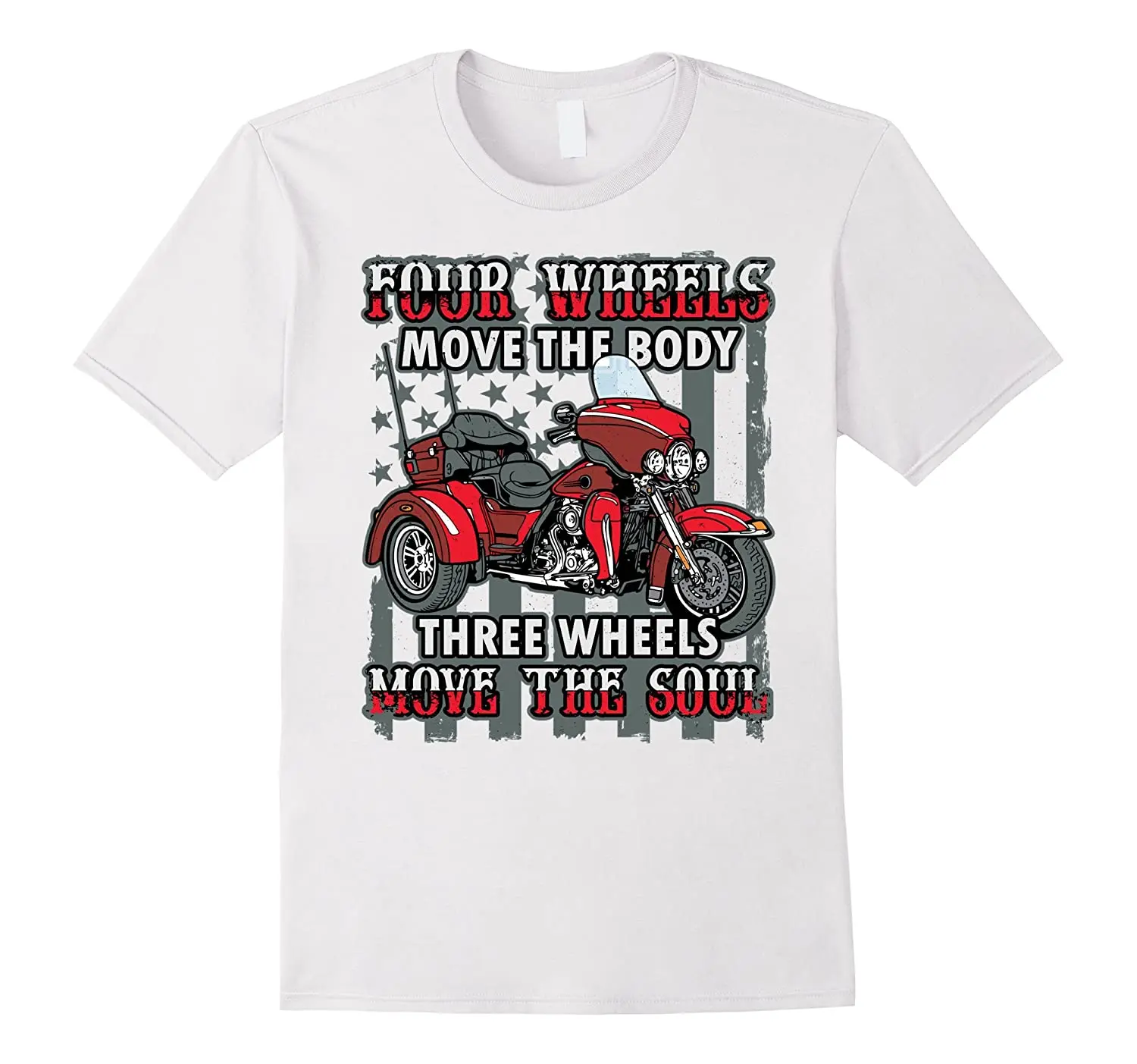 Motorcycle Trike Three Wheels Move The Soul Biker T-Shirt. Summer Cotton Short Sleeve O-Neck Mens T Shirt New S-3XL