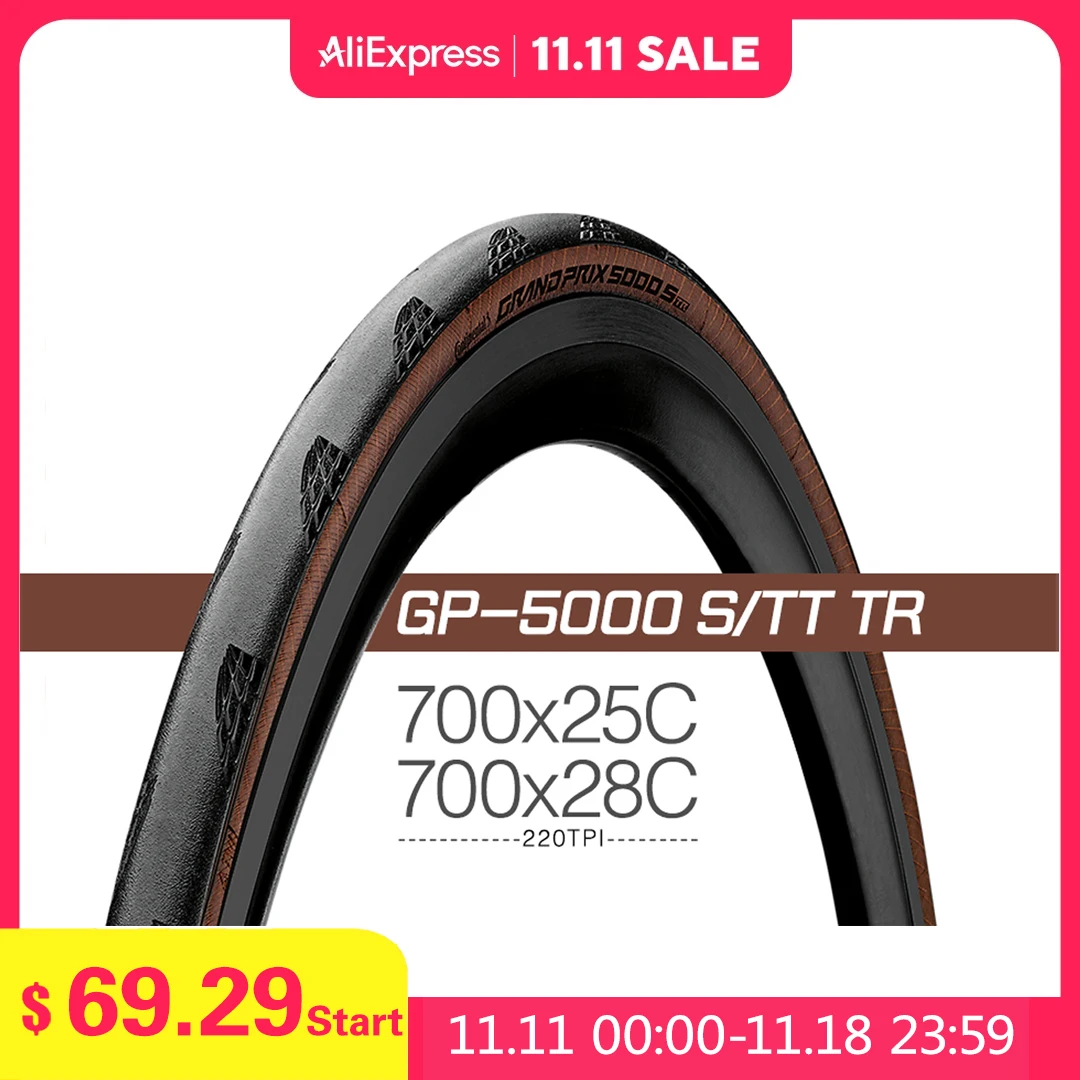 Continental-grand prix 5000, 700x2 5/32C, sin cámara, GP5000, STR/TT, TR, 700X 28C, marrón, Clincher, bicicleta de carretera, plegable