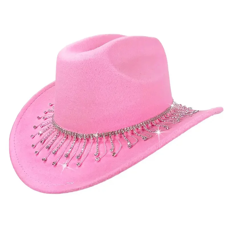 HongLuan Glitterkostuumhoed Volwassene & Cowboyhoeden Strass voor dames, Cowboy Cosplay Vrouwelijke accessoires & Cowgirl Cap