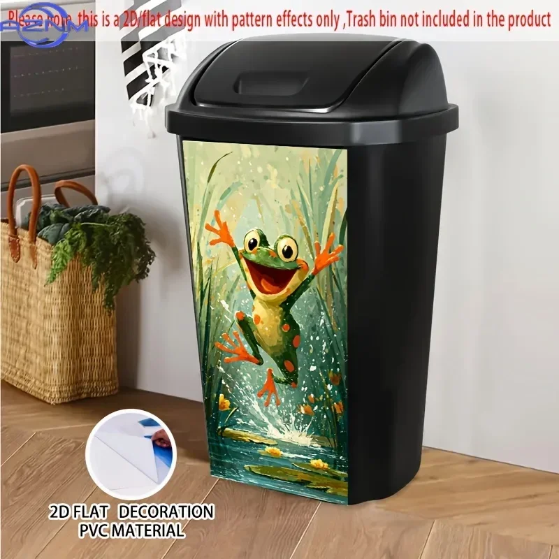 2D Print Surface Graphic Decal Creative Ornament for Multipurpose Home Garbage Dustbin