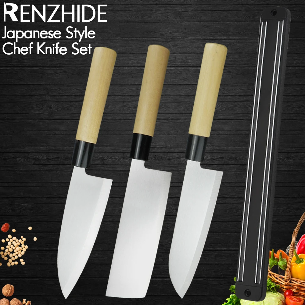 

RZD Japanese Chef Cooking Knives Set Stainless Steel Fishing Fillet Deboning Knife Wall Holder Kitchen Home Storage Tools