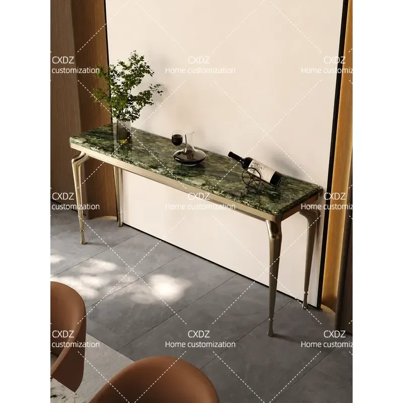 Natural Marble Rectangular Console Table Luxury Stone Entryway Furniture High End Customizable Art Decoration Hallway Table