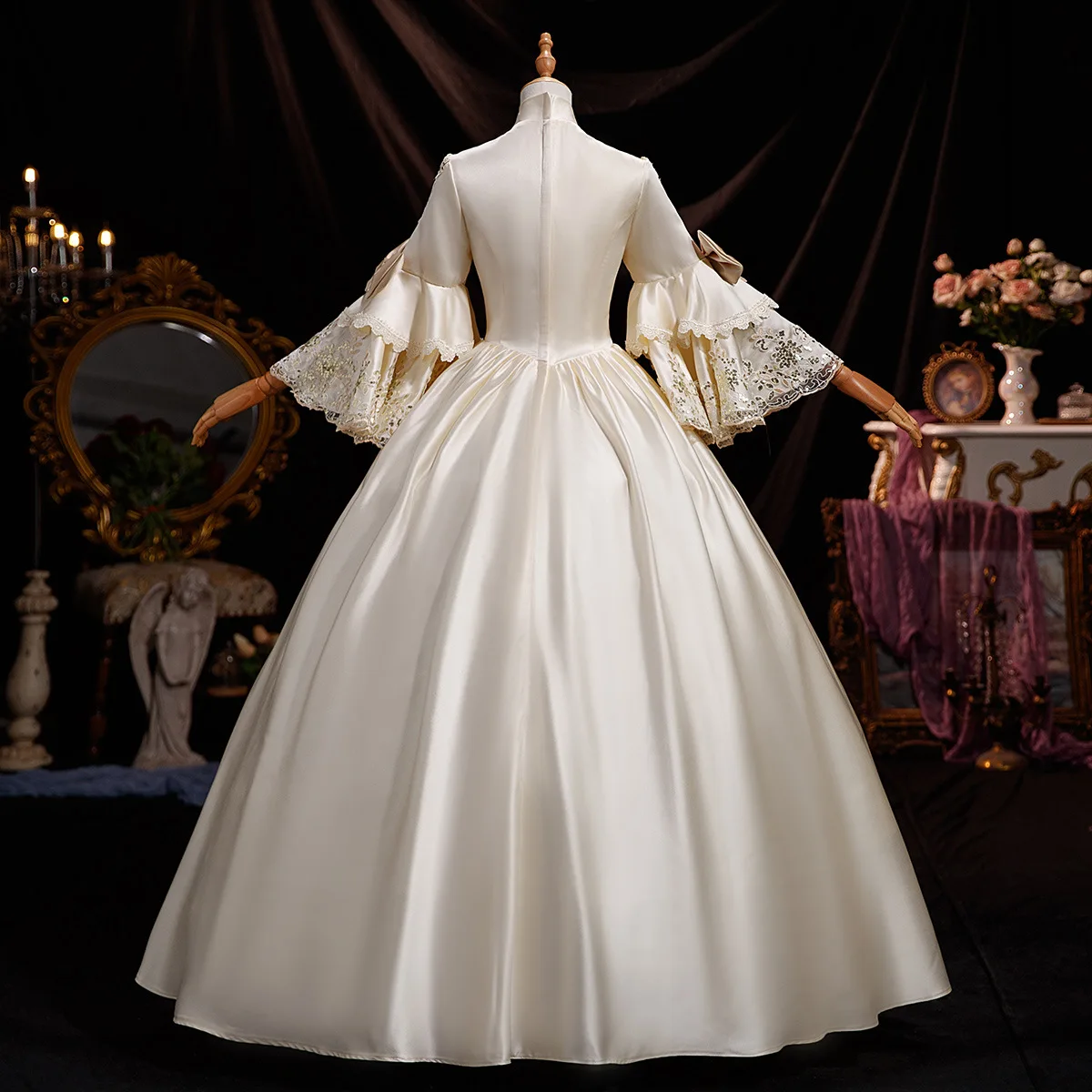프랑스 샴페인 사진 여행 사진 드라마 공주 생일 중세 여왕 코트 드레스 Robe De Soirée Chic Et Élégante Paillette