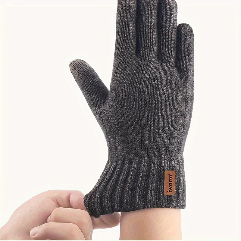 Winter Warm Cycling Gloves  DROPSHIPPING  Alpaca Wool Gloves Full Finger Touchscreen Cashmere Thickening Knitted Driving Gloves image 5