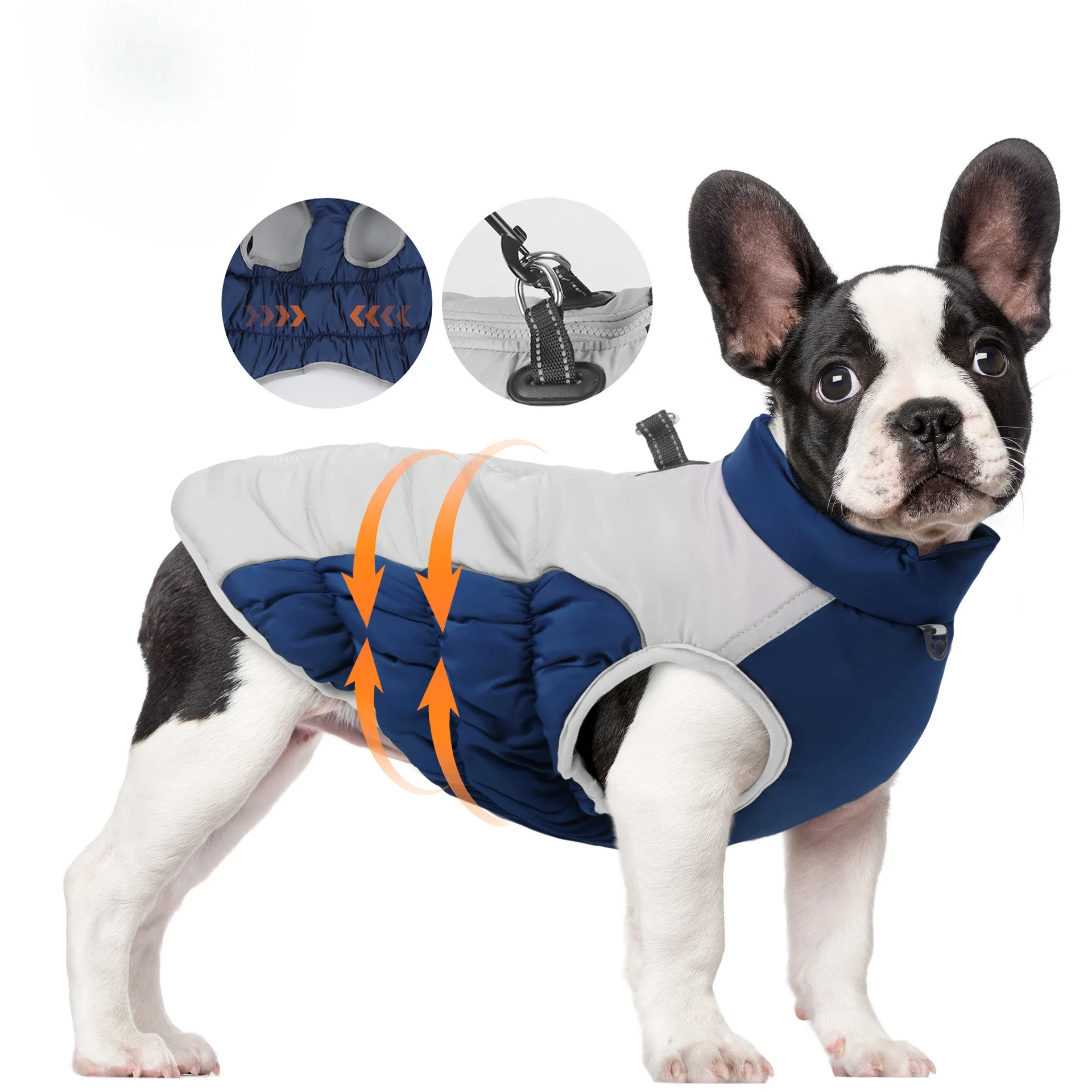 

Dog costume autumn and winter warm reflective pet clothing waterproof and windproof thickened