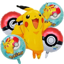 5/1Pcs Jumping Pikachu Aluminum Foil Balloons 1st Kids Cartoon Theme Birthday Party Decorations Baby Shower Globos Gifts